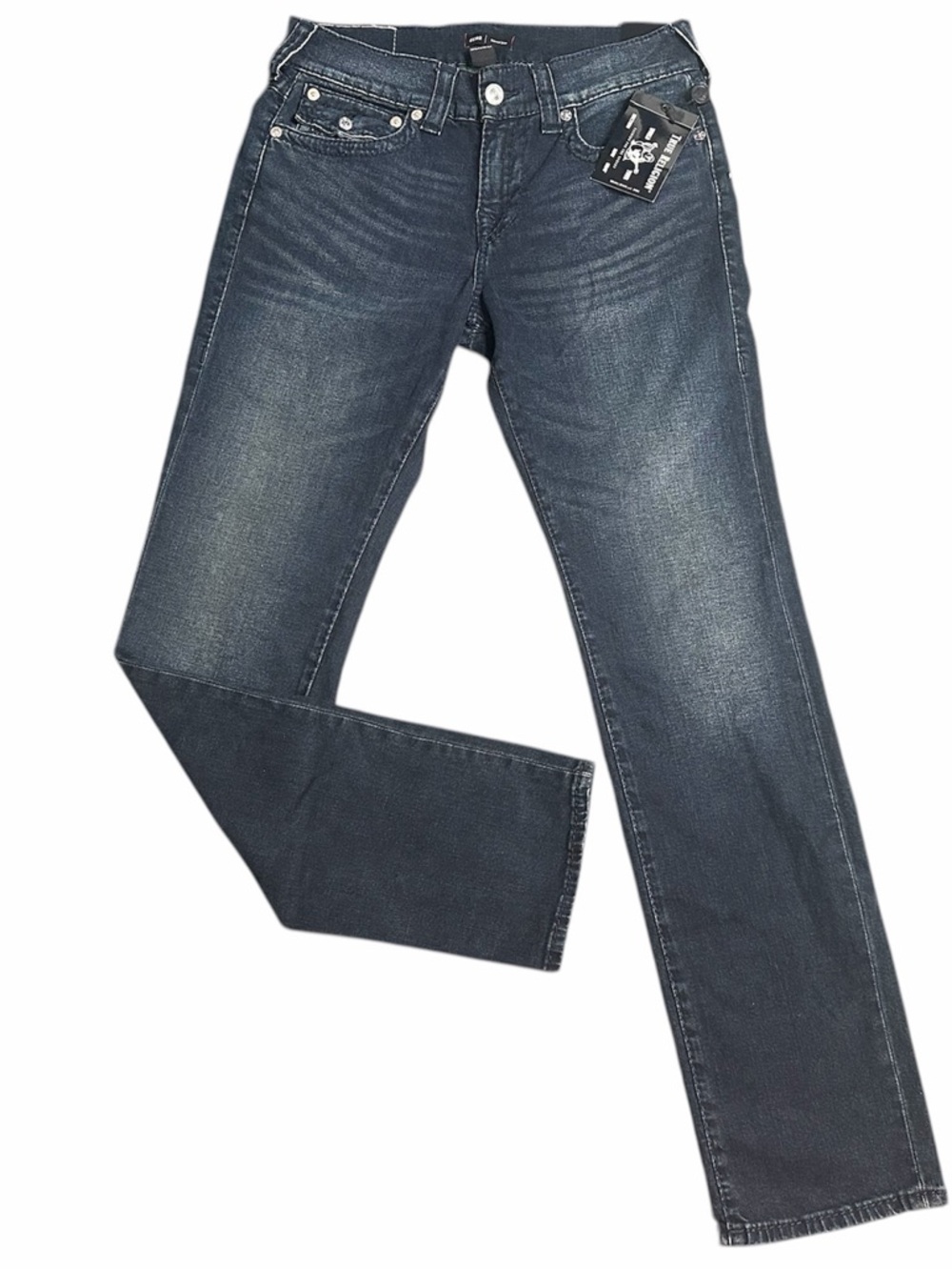 True Religion Men's Faded Indigo Straight Jeans
